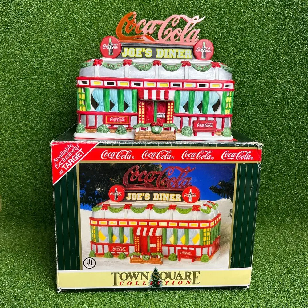 Vintage 1998 Coca-Cola Joe's Diner Town Square Collection Holiday Decor